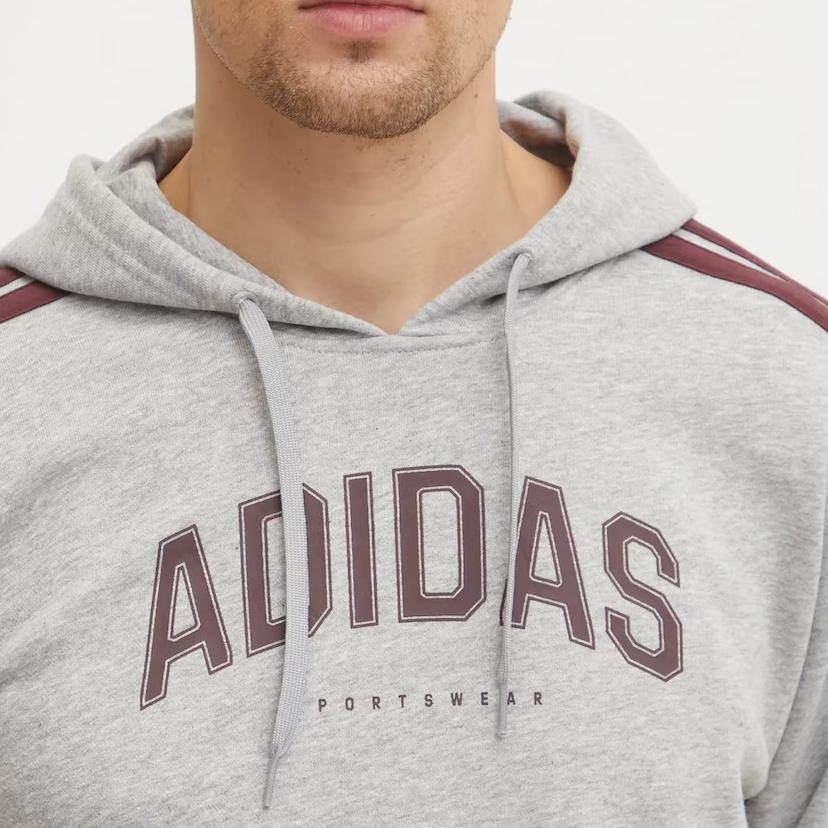 Adidas Sweatshirts Men's Gray Hooded Moderate JV6505