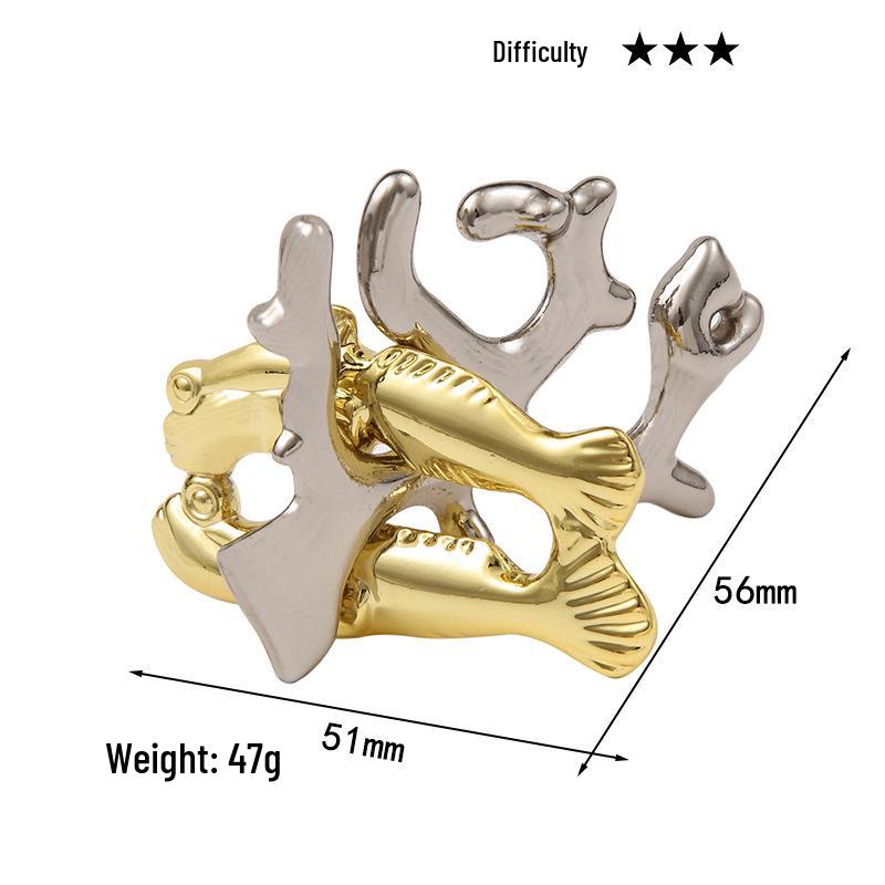 Intelligence Puzzle Zinc Alloy Disentanglement Rings - Unlock Nine Linked Rings Kongming Luban Lock Educational Toy