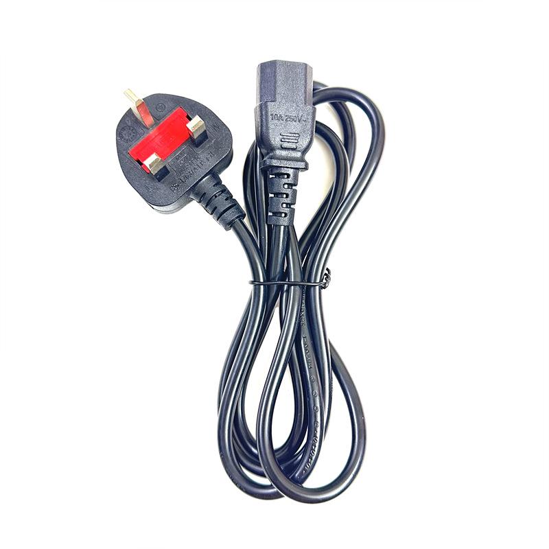 UK Power Cord with C5 Connector for Computers, Printers, and Scales - Large UK Plug with Fuse
