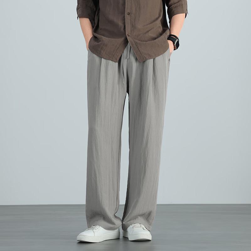 PLAYBOY Men's Tencel Linen Blend Casual Pants