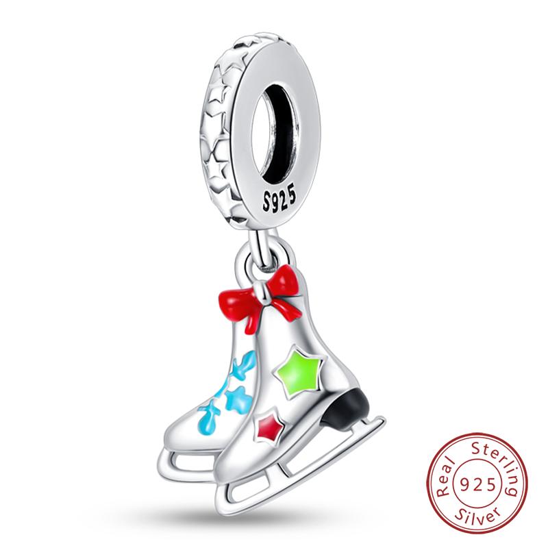 New Winter Charms Bead Copper Snowflake Snowman Penguin Deer Dangle Fit Bangle Bracelet Necklace Diy Jewelry