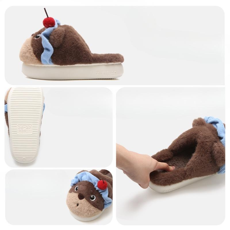 Indoor Personalized Soft and Cute Cotton Slippers for Women, Warm, Comfortable and Adorable Furry Shoes
