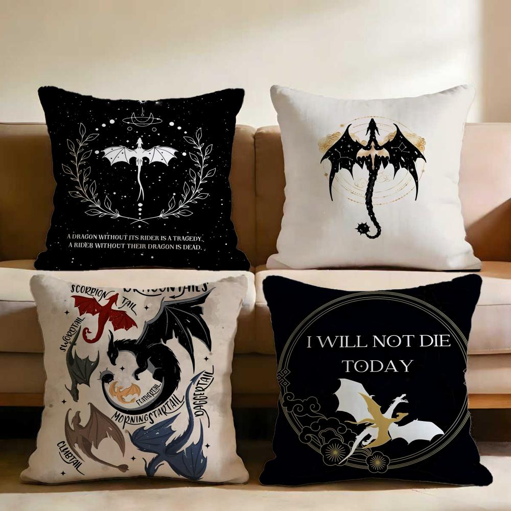 F-Fourth W-Wing Dragon Cushion Cover Multi-Scene Pillow Cover for Home & Car - Reversible, Soft & Durable for Daily Use