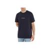 Calvin Klein Letter Print Crew Neck Short Sleeve T-Shirt Men Tops Dark-Blue NM2170E-CHW