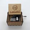 Wood Laser Engraved Vintage Hand Cranked Cute Boxes Wooden Music Box