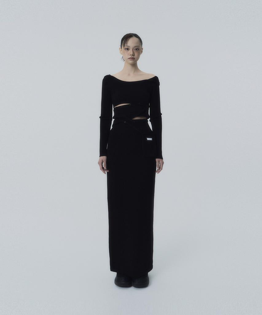 OJOS I:E Fluid Knit Top 01 / Black
