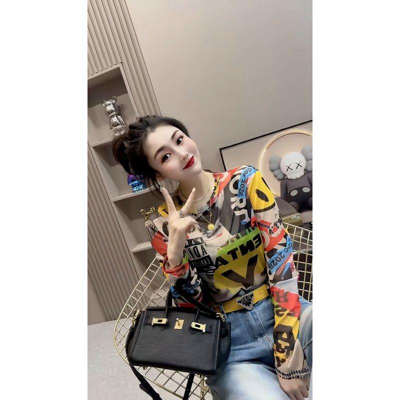 

American Retro Graffiti Printing Long Sleeves Sunscreen Mesh Smiley 2XL