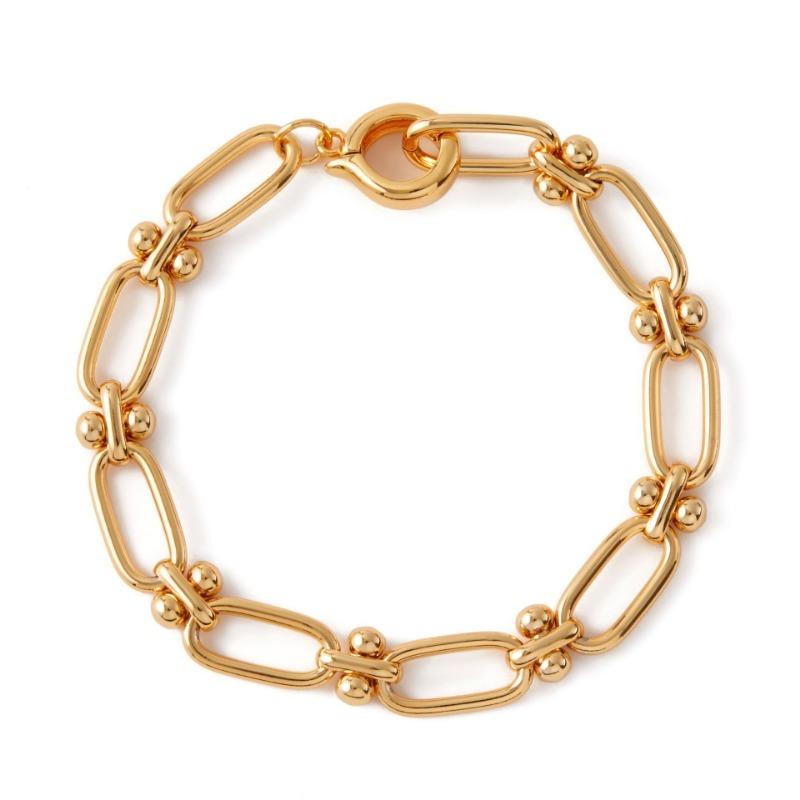 Minimalist Gold Plated Color Retention Neutral Thick Chain Handmade Plain Bracelet