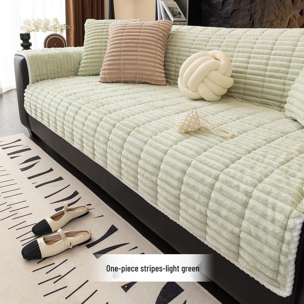 2026 Winter Plush Non-Slip Sofa Cushion & Leather Cover