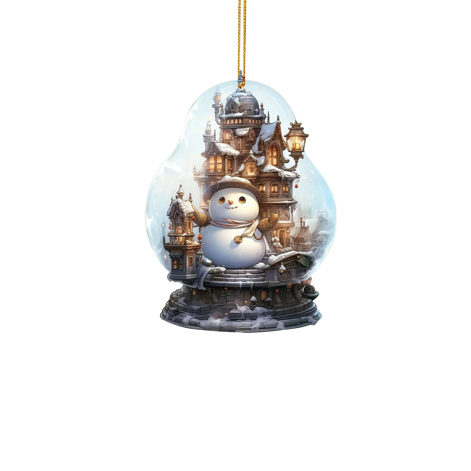 

Рождественские украшения Рождественский снеговик Акриловые украшения Уникальное украшение в виде снежинки Изысканный кулон в виде шара One Size