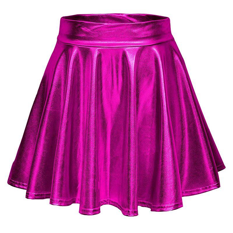 Women's Nightclub Performance Metal Pleated Skirt