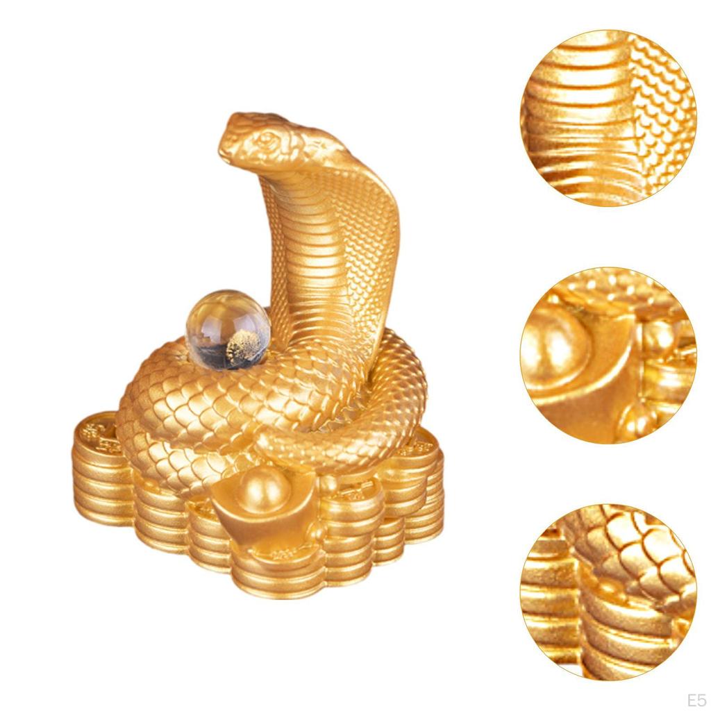 Statua Anno del Serpente Pezzo d'Arte da Collezione Feng Shui per Esposizione da Ufficio