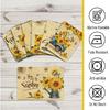 pinata Sunflower Linen Square Spring Placemats Set of 6, Sunflower Kitchen Decor, Vintage Spring Summer Sunshine Gnome Truck Table Mats for Farmhouse