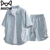 MiiOW Men's Ice-Cool Short Sleeve Shirt & Shorts Casual Set