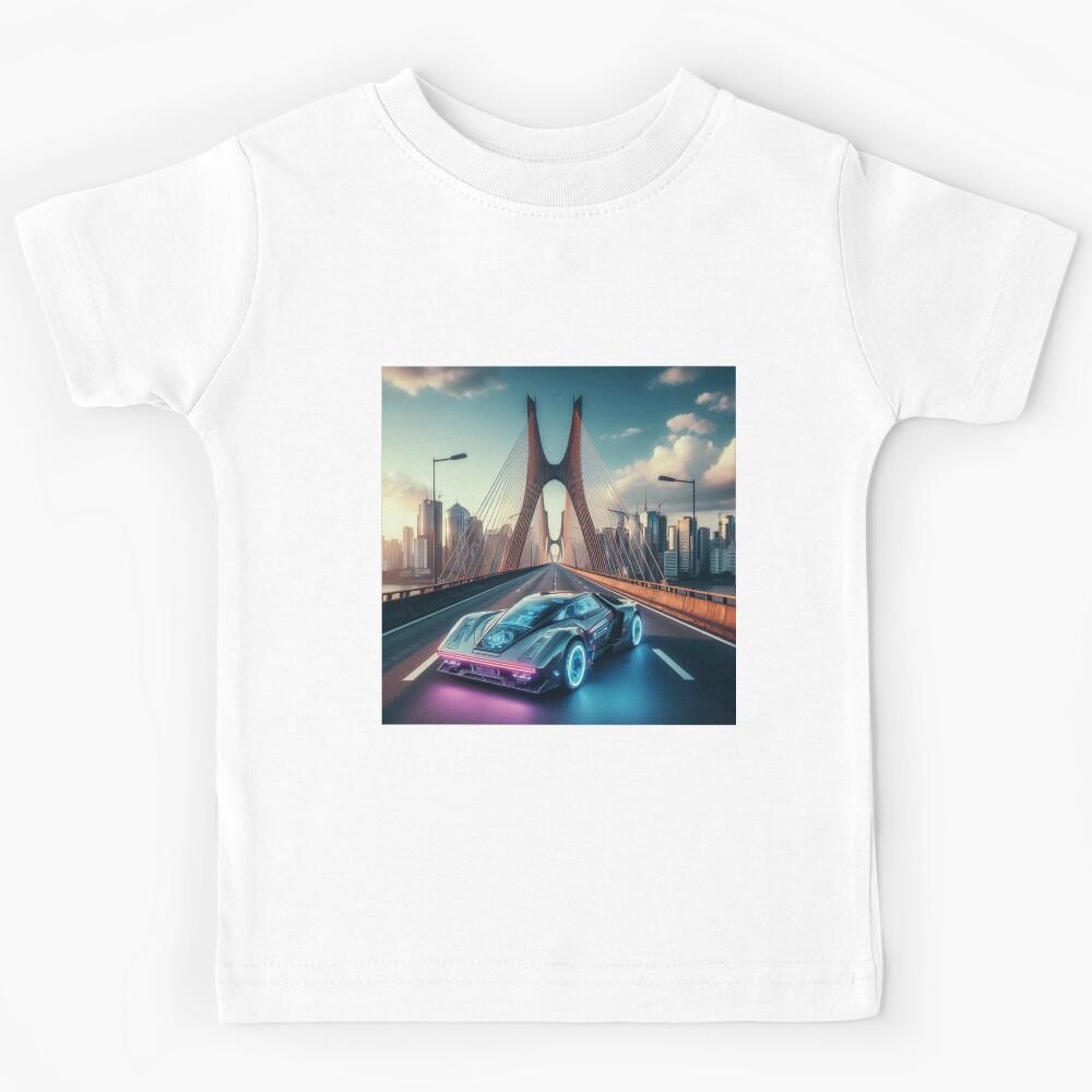 CYBERPUNK CAR: STAYED BRIDGE Kids T-Shirt 170