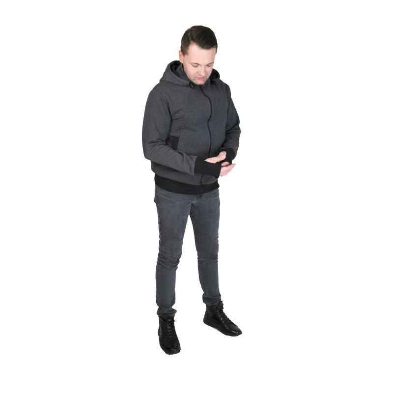 Zwei-in-eins multifunktionaler Känguru-Papa Kapuzenpullover Herren Beuteltasche