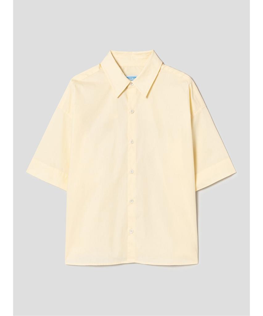 Saendeusaundeu (Unisex) Solid Crop Short Sleeve Shirt Lemon