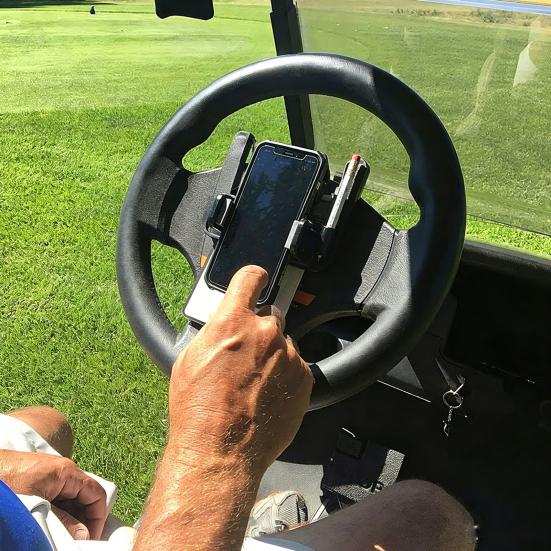 Golf Cart Steering Wheel Phone Holder Universal Flip-up Phone Mount for Golf Cart Anti-Slip