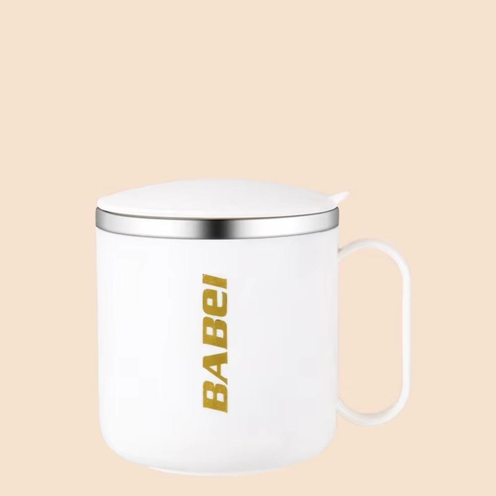 

Кришка в комплекті Портативні чашки Нержавіюча сталь 304 Термоізольована кружка Домашня кружка Для використання на вулиці білий