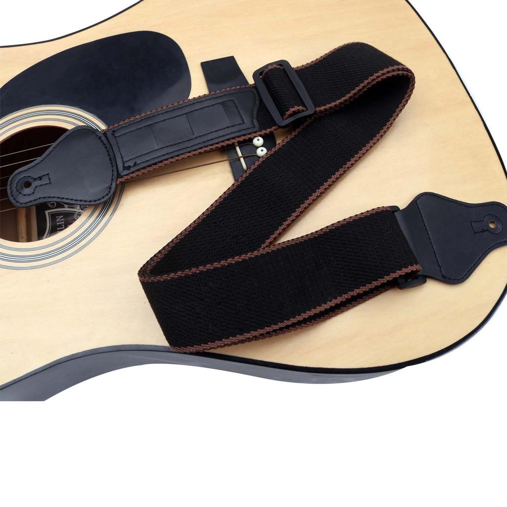 Acoustic Guitar Strap 3 Picks Thickened Cotton Strap Pluggable Pick Strap Cotton Strap  Pick