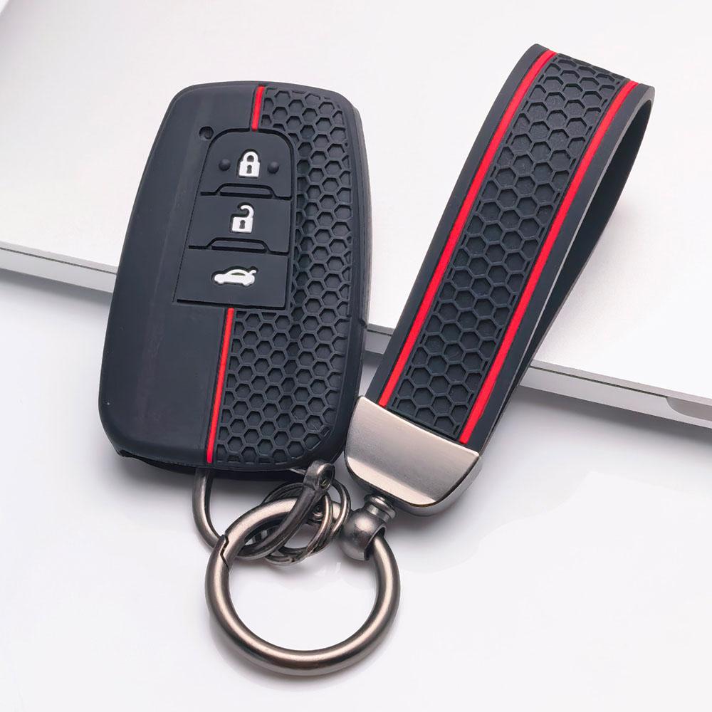 Coprichiave per Auto in Silicone con Portachiavi Coordinato è progettato esclusivamente per modelli Toyota, Adatto a modelli Toyota Camry Corolla RAV4 Prius