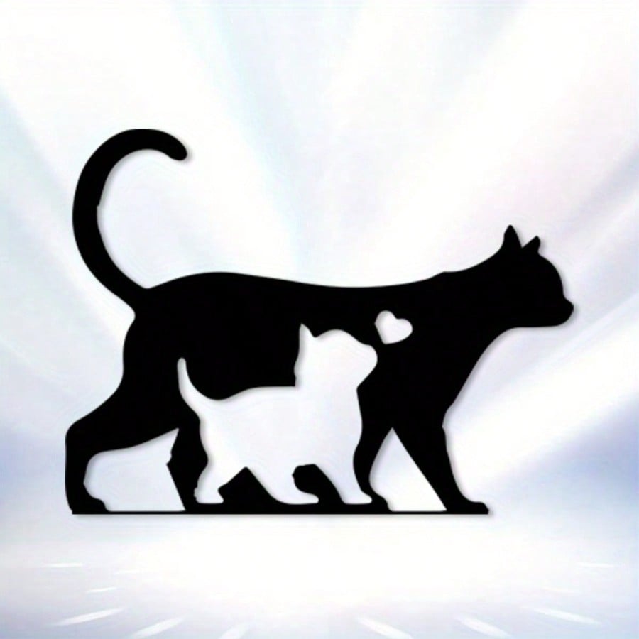 Cat Family Metal Wall Art Sculpture Kids Room Decor Gift Cat Lovers Durable Metal