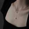 Pull pearl necklace female elegant retro high-end design sense ins cold style necklace female