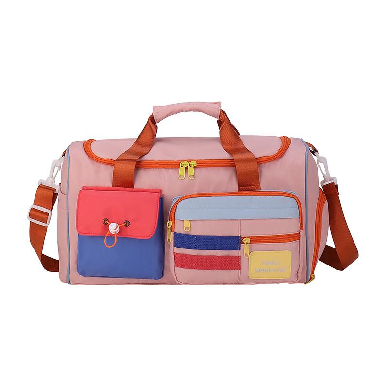 Contrasting color travel bag Large capacity dry and wet separation Lightweight duffel bag Short business trip Portable sports fitness bag