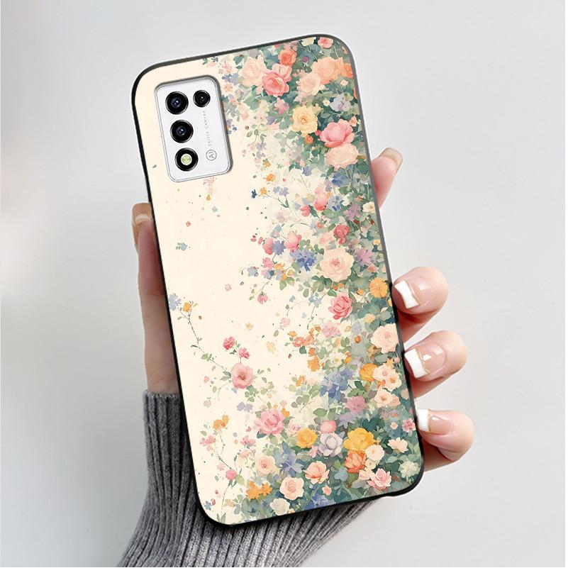Phone Case For ZTE Libero 5G III A202ZT / Libero 5G II A103ZT Casing Fashion Butterfly Flower Black Soft TPU Case Silicone Cover