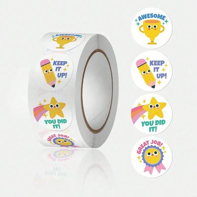 500 Sheets/roll Student Cartoon Reward Stickers, Children Stickers, Kindergarten Stickers, Classroom Rewards