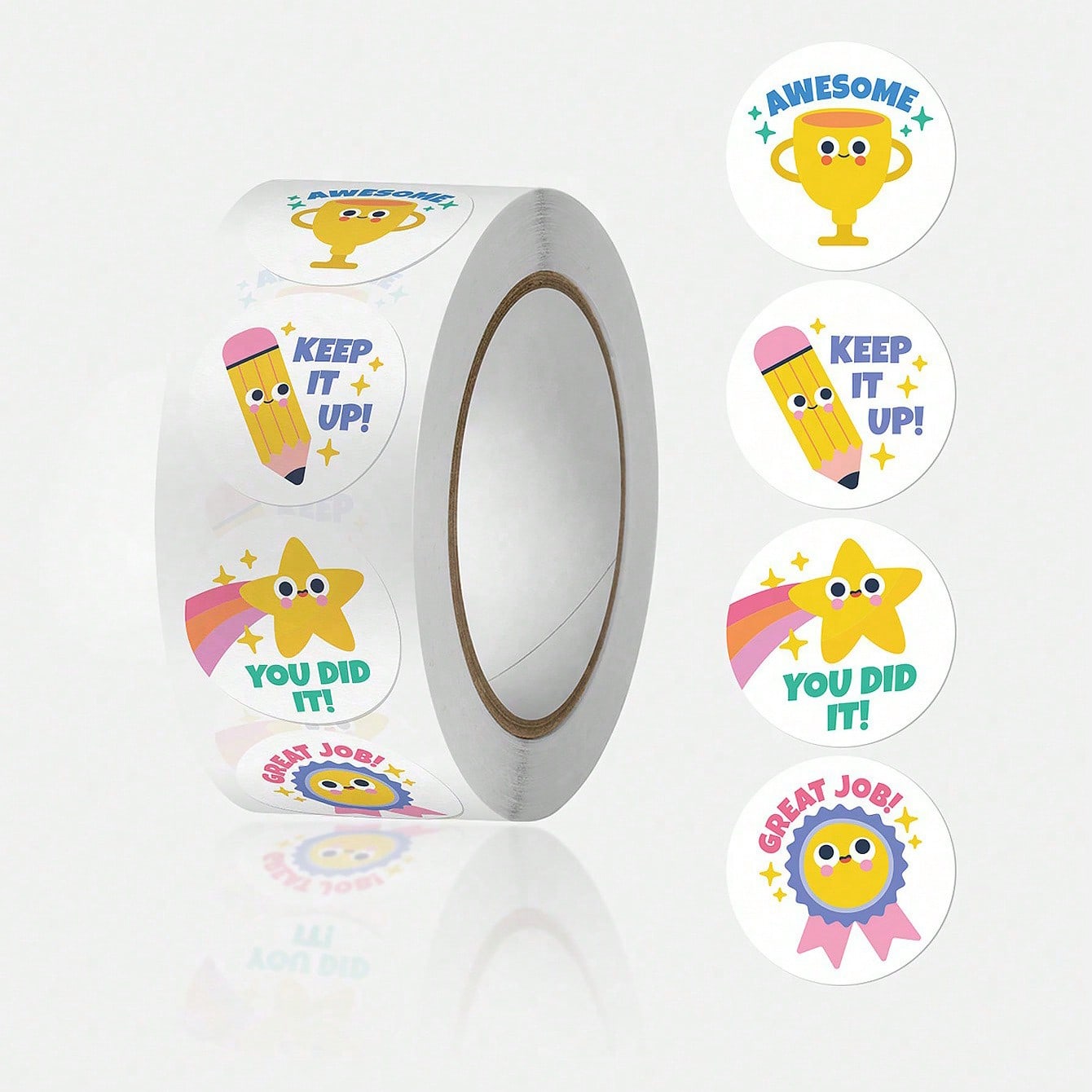 500 sheets/roll student cartoon reward stickers, children stickers, kindergarten stickers, classroom rewards
