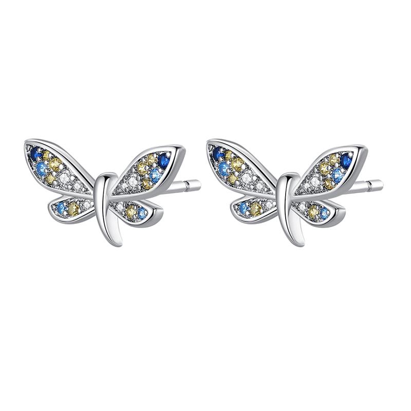 925 Silver Dragonfly Hoop Earrings Exquisite Jewelry For Women Fine Birthday Party Gifts