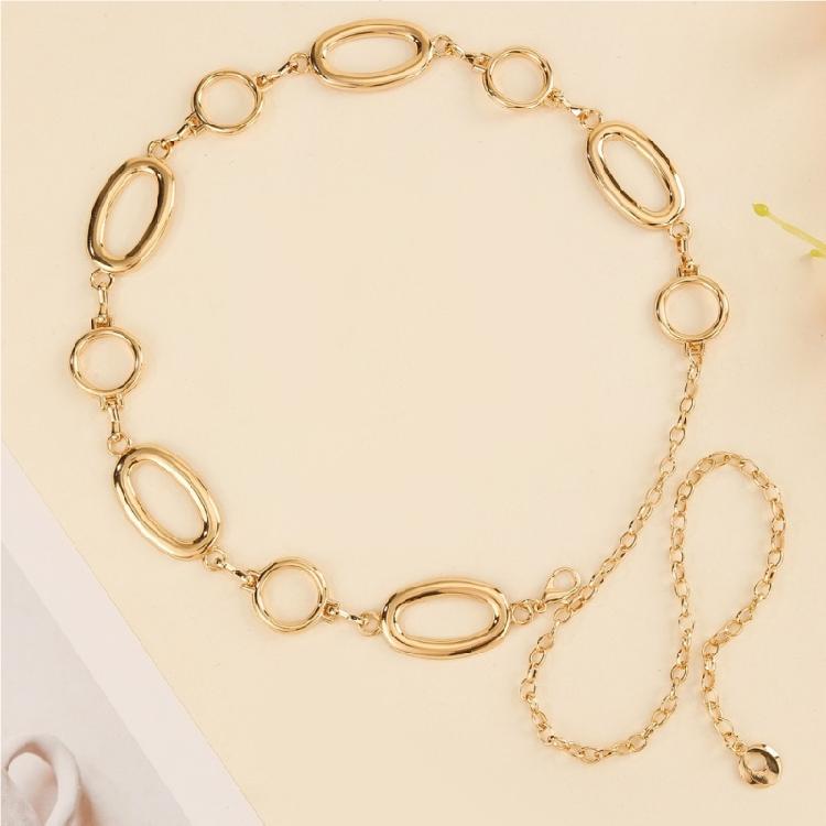 Fashionable Circular Metallic Waist Chain Belt For Women Seeking Unique And Elegant Accessories Formal Occasion Wear