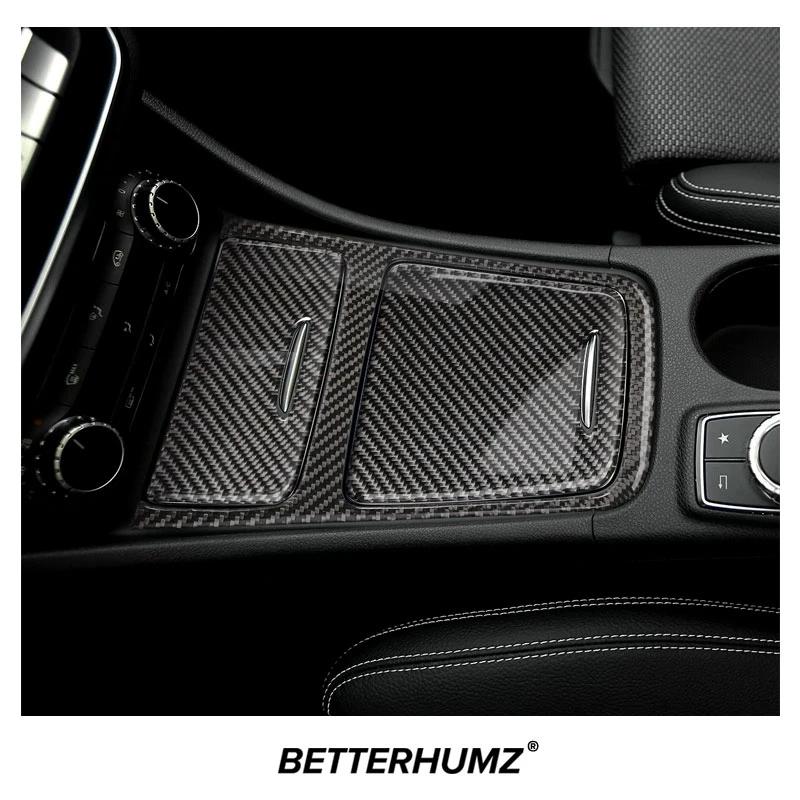 Carbon Fiber For Mercedes Benz W176 A Class CLA GLA Center Console Storage Box Panel Trim Cover Sticker Car Interior