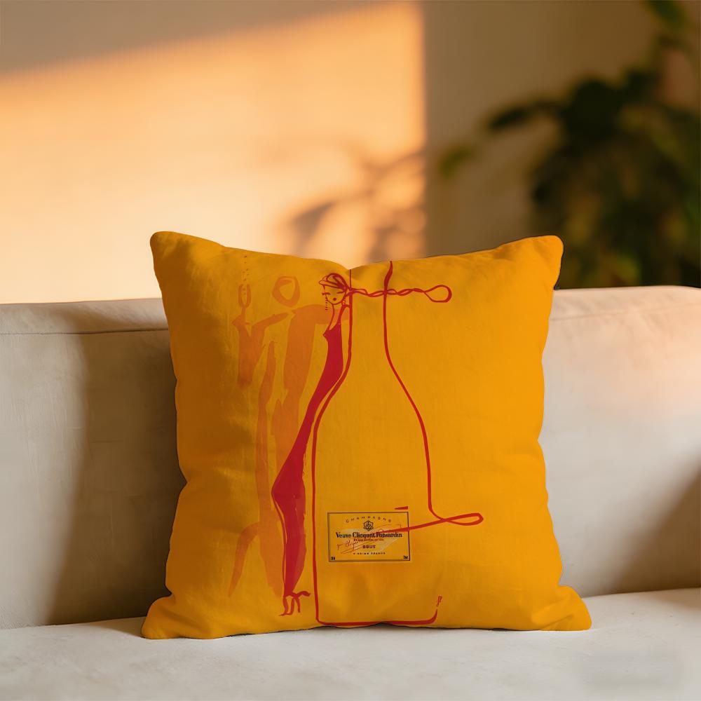 Venve Clicquot Potah na polštář Útulný sametový polštář Měkký teplý polštář na pohovku Lůžko