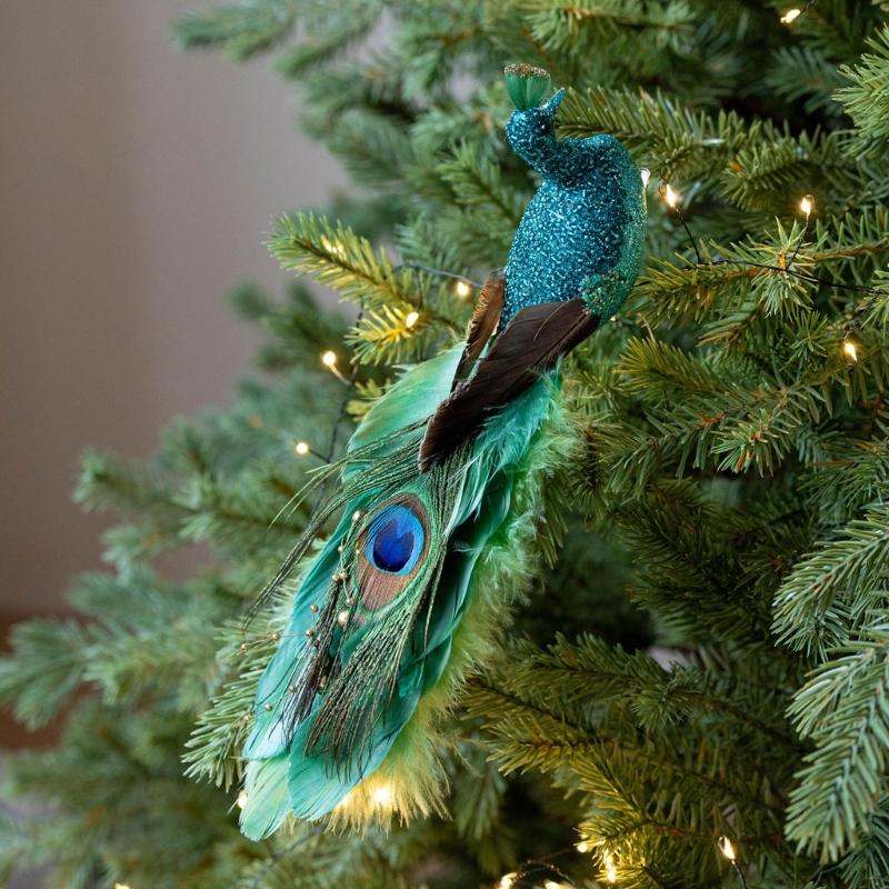 Foam Craft Peacocks With Delicate Design Sparkling Detail Christmas Tree Toppers Ideal For Indoors Outdoor Holiday Decors