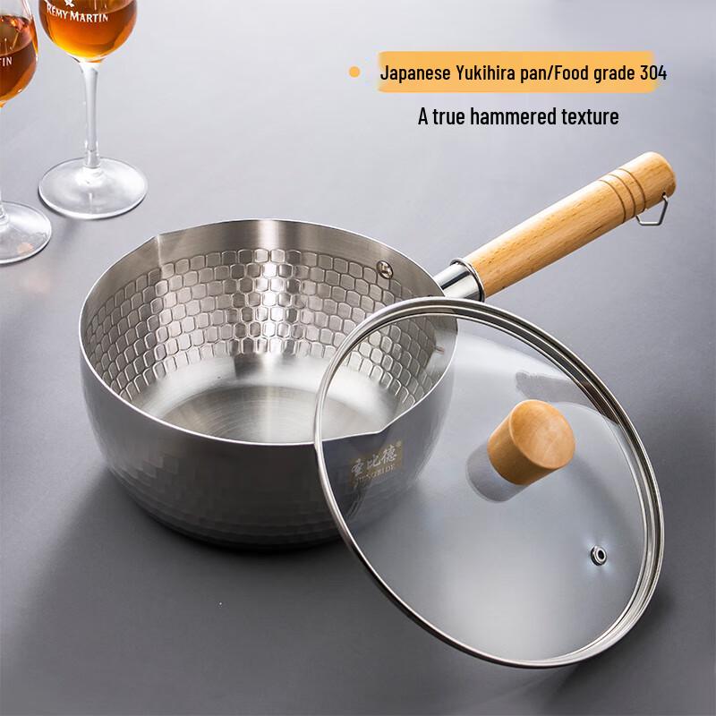 SHENG BI DE 18cm 304 Stainless Steel Yukihira Pot with Lid