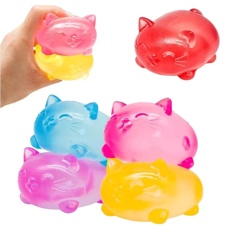 Mini Cute Cat Shape Squishy Toy Maltose Decompression Toy Non-toxic Funny Tool Pressure Relief Adults Kids Birthday Party Gift