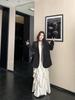 Elegant Plus Size Polka Dot Dress & Black Cardigan Set - Women's Spring/Summer Slimming Style