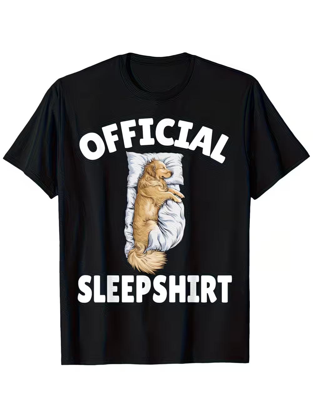 Golden Retriever Pajama T-Shirt for Men & Women - 100% Cotton Sleepshirt with Golden Retriever Print M