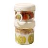 Tragbares Overnight Oats Glas mit integriertem Löffel & Deckel, Auslaufsichere Kunststoff-Frühstückstasse für Salat, Joghurt, Obst, BPA-freier transparenter Behälter