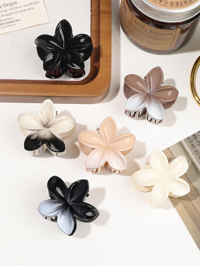 Nonslip Matte Flower Hair Claw Clips for Women Thick Thin Hair,Aesthetic Plumeria Hawaiian Accessories for Holiday Gifts