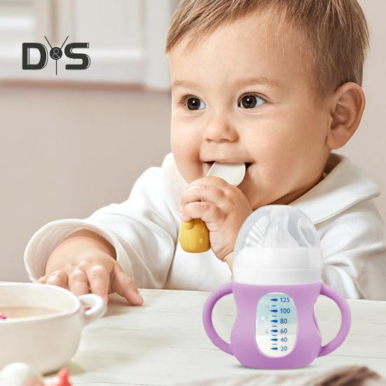 Babyflaskehylse for Philips 4/8 oz glass silikon lett gripehåndtak for fallbeskyttelse Reduser plasteksponering Babyflaskedeksel