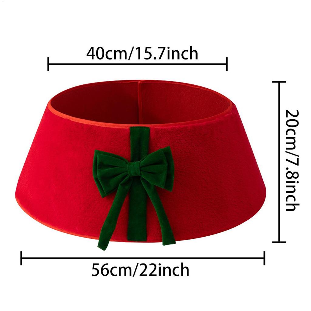 Christmas Tree Collar Plush Seasonal Decoration with Bow Knot Aesthetic Christmas Tree Collar for Indoor Outdoor Tabletop