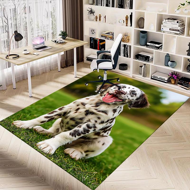 1PC Dalmatian Dog Non-Slip Floor Carpet Compatible for Office&Living Room&Bedroom&Dining Room - Flat- Soft & Pattern, Vibrant Colors-W271