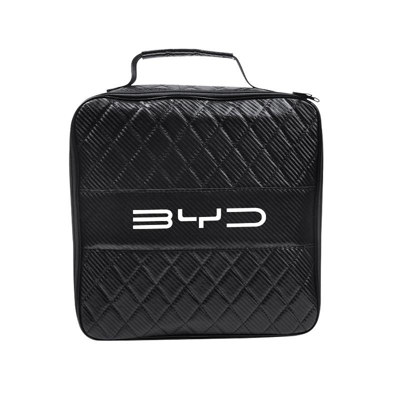 

Car Charging Gun Storage Bag Car Logo Handbag Leather Organizer For BYD Atto 3 E6 Tang Plus Song Max Qing Yuan M6 L3 D1 S6 E9 S8