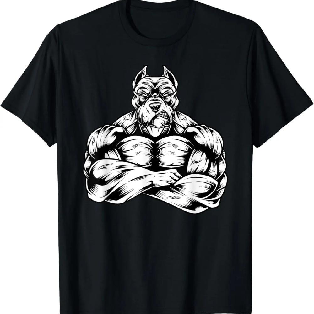 

Muscles Pitbull dog lover workout Gym Fitness powerlifter T-Shirt XXXXXL чёрный