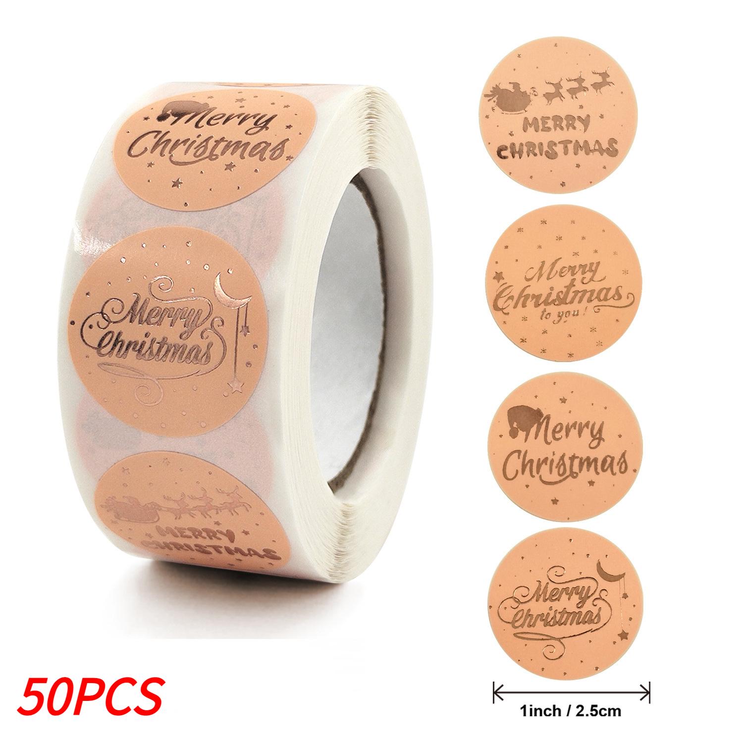 

Merry Christmas Stickers Self-adhesive Christmas Tree Santa Claus Seal Labels Holiday Stickers For Gift Sealing Christmas Decor Diameter 2.5CM