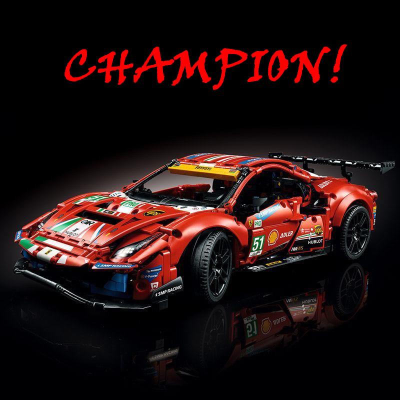 

Строительные блоки гоночных автомобилей серии Champion, детские игрушки, набор для взрослых, подарок на день рождения