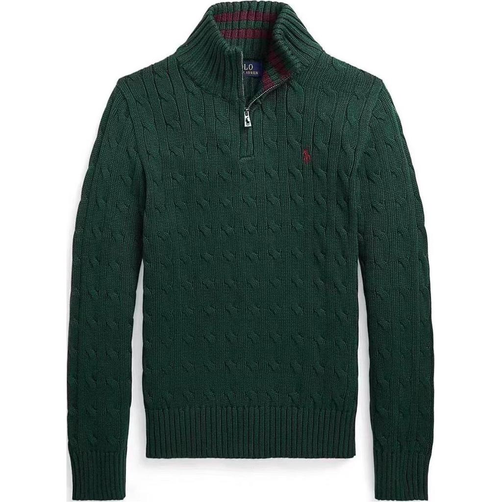 Pulover Polo Ralph Lauren Culoare Solidă Logo Brodat Tricot Cablu Gât Rulat Copii pulover Verde 323868894-016
